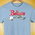 Believe Agender Pride Jingle Bell Premium Unisex T-Shirt - Baby Blue